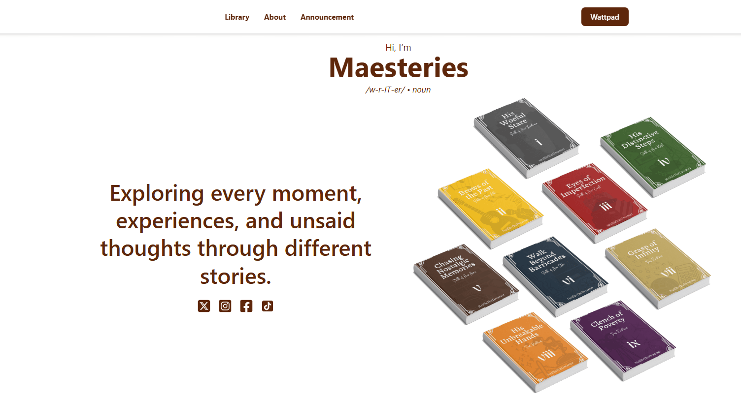 Maesteries: A Writer's Personal Website